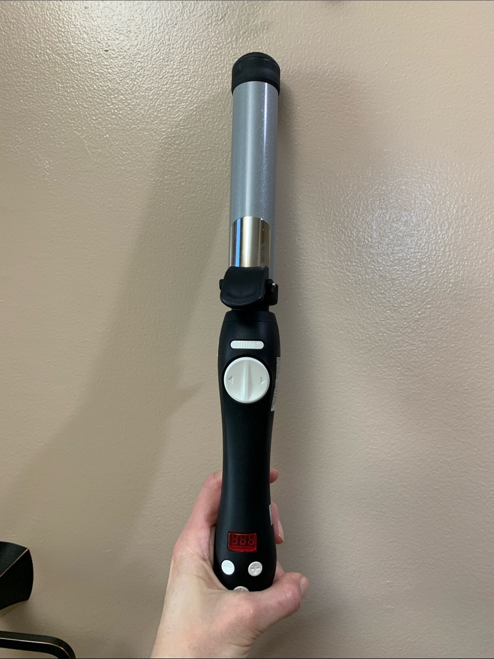 Beachwaver Black and Silver Curling Wand with Digital Display